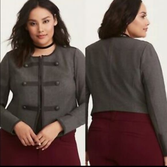 Torrid crop Moto Military Steampunk style jacket size 1X - Picture 11 of 11